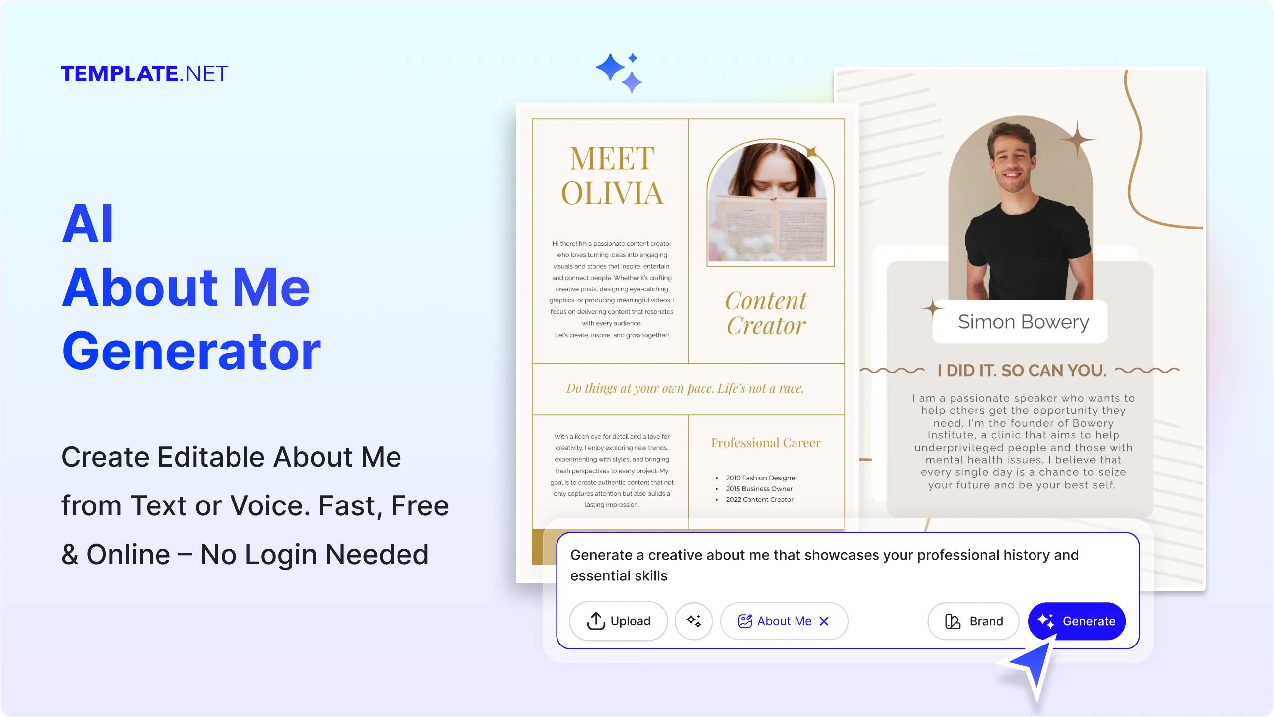 Free AI About Me Generator, Free About Me Maker Online